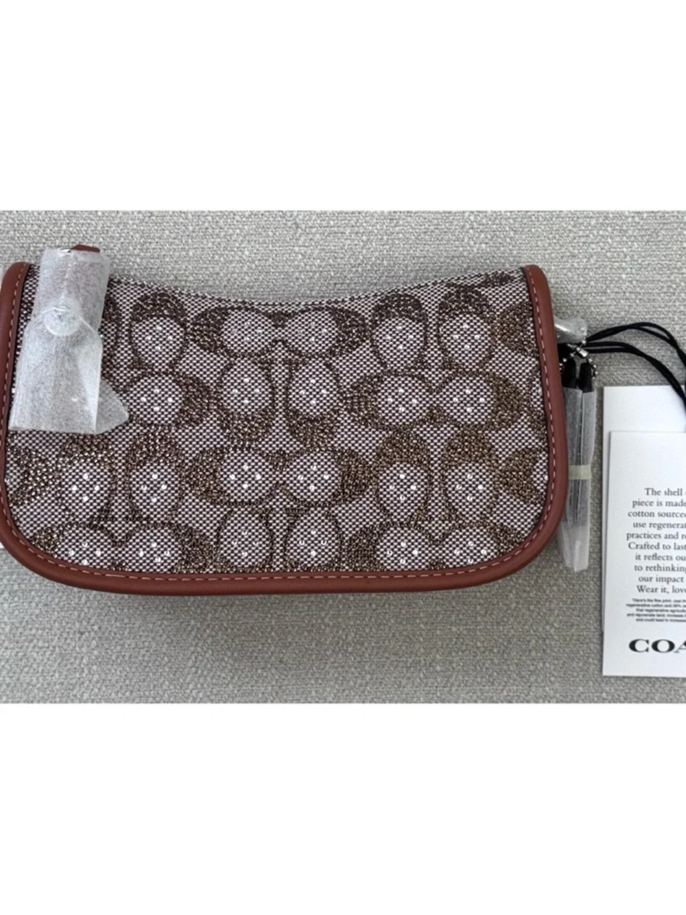 COACH Swinger Bag 20 With Chain In Crystal Signature Jacquard Shoulder Bag‎